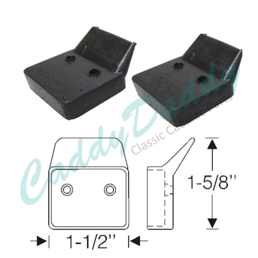 1940 1941 Cadillac 2-Door Convertible (See Details) Top Arm Rubber Pads 1 Pair REPRODUCTION Free Shipping In The USA