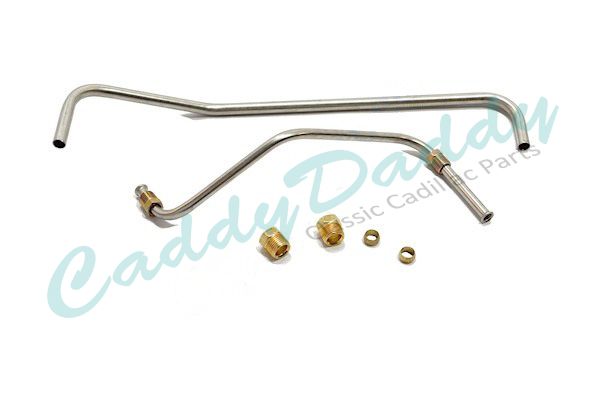 1957 Cadillac Series 62 365 Engine Carburetor Fuel Lines Set (2 Pieces) Stainless Steel or Original Equipment Design REPRODUCTION Free Shipping In The USA