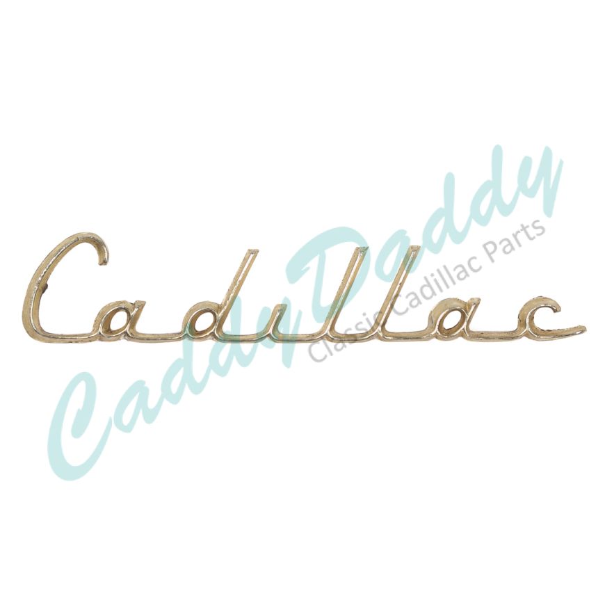 1957 Cadillac (See Details) Front Fender Script Emblem USED Free Shipping In The USA