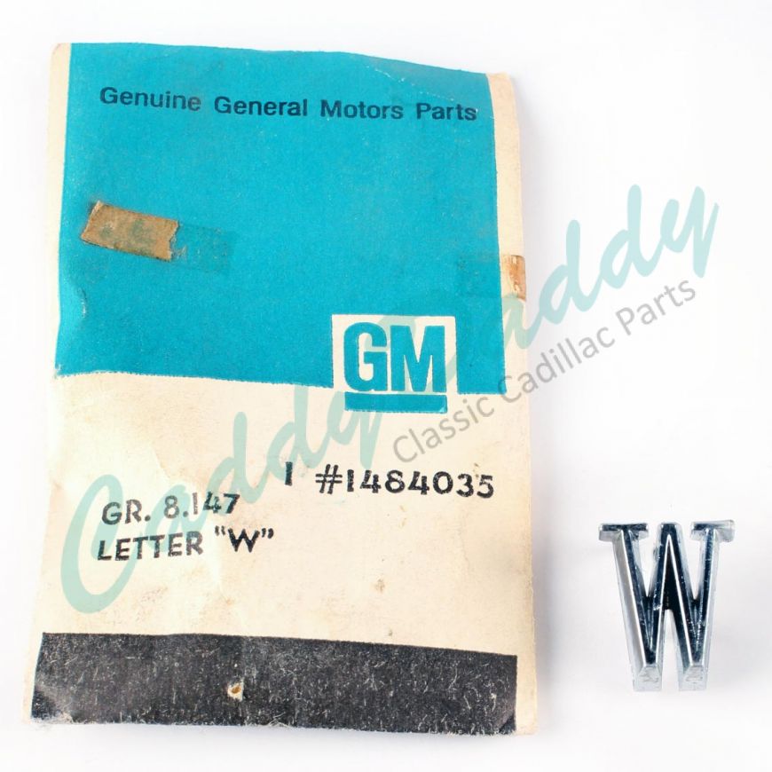 1965 1966 1967 1968 1969 1970 Cadillac Fleetwood (See Details) Front Fender Letter "W" NOS Free Shipping in The USA