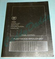 1986 Cadillac Service Information Manual - Fleetwood Brougham NEW Free Shipping In The USA