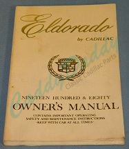 1980 Cadillac Eldorado Owners Manual - Original USED Free Shipping In The USA