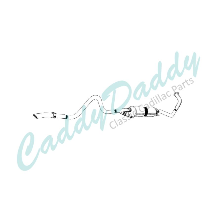1949 1950 1951 Cadillac (EXCEPT Series 75 Limousine And Commercial Chassis) Single Aluminized Steel Exhaust System With 1 Muffler REPRODUCTION