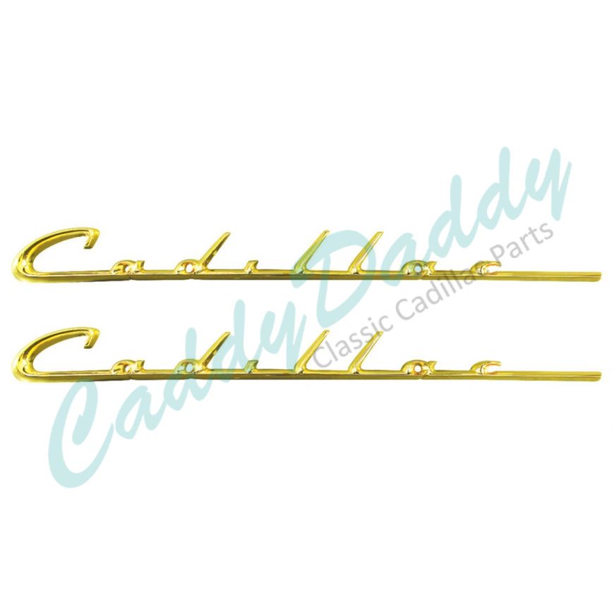 1954 1955 Cadillac Eldorado Convertible Front Fender Scripts 1 Pair REPRODUCTION Free Shipping In The USA