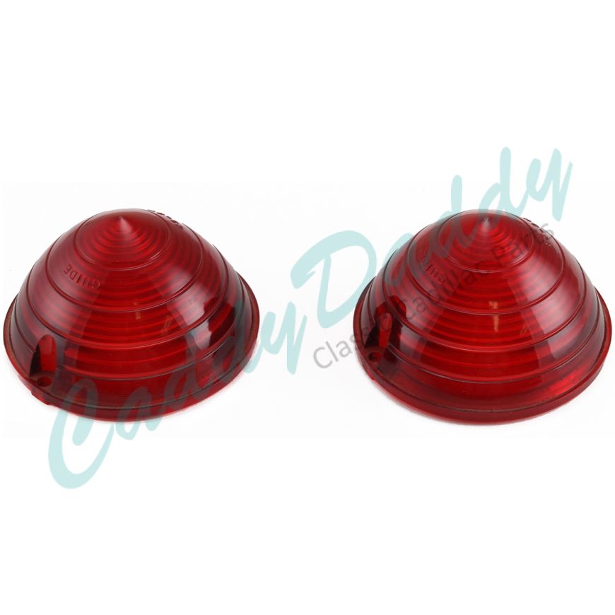 1958 Cadillac (EXCEPT Eldorado) Tail Light Lenses With Guide Markings 1 Pair REPRODUCTION Free Shipping In The USA