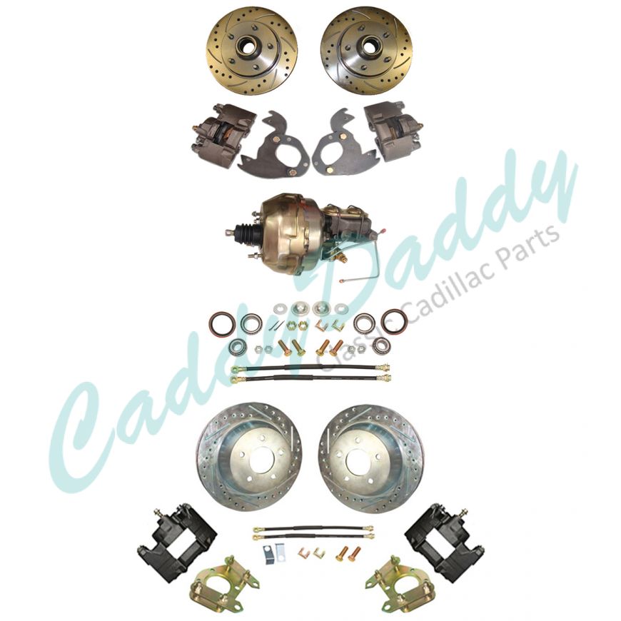 1967 1968 Cadillac (EXCEPT Eldorado) Front and Rear Disc Brake Conversion Kit With Booster and Master Cylinder NEW