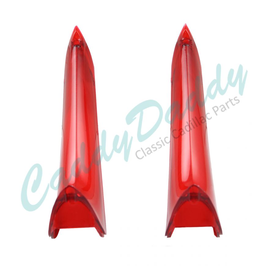 1960 Cadillac Tail Light Red Fin Lenses 1 Pair REPRODUCTION Free Shipping In The USA 