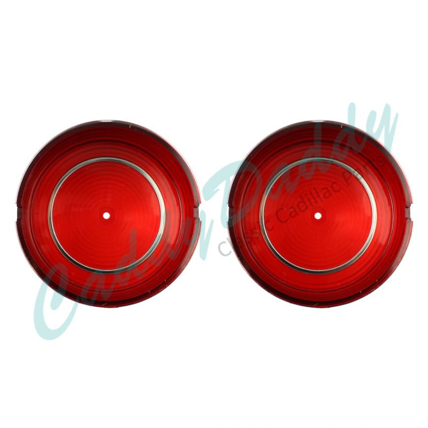 1961 Cadillac Round Tail Light Lens in Bumper 1 Pair REPRODUCTION Free Shipping In The USA