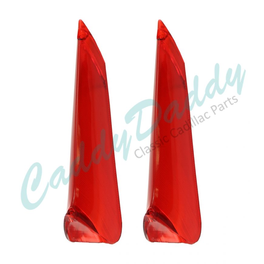 1961 Cadillac Tail Light Red Fin Lens Pair REPRODUCTION Free Shipping In The USA