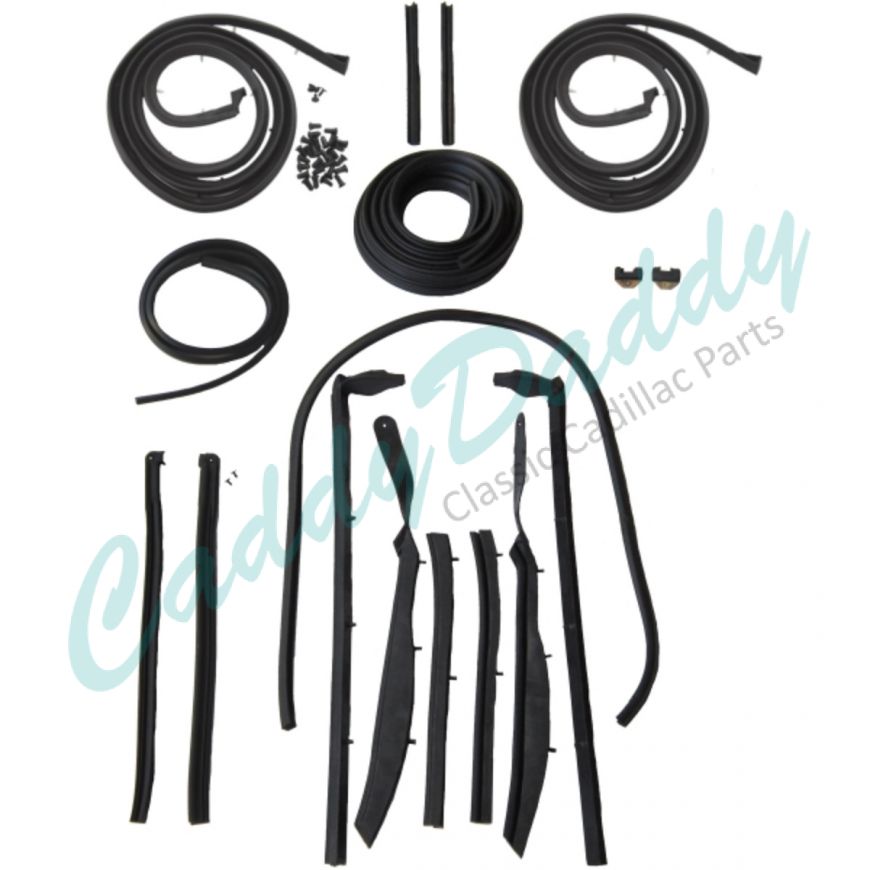 1961 1962 Cadillac Convertible Advanced Rubber Weatherstrip Kit (17 Pieces) REPRODUCTION Free Shipping In The USA