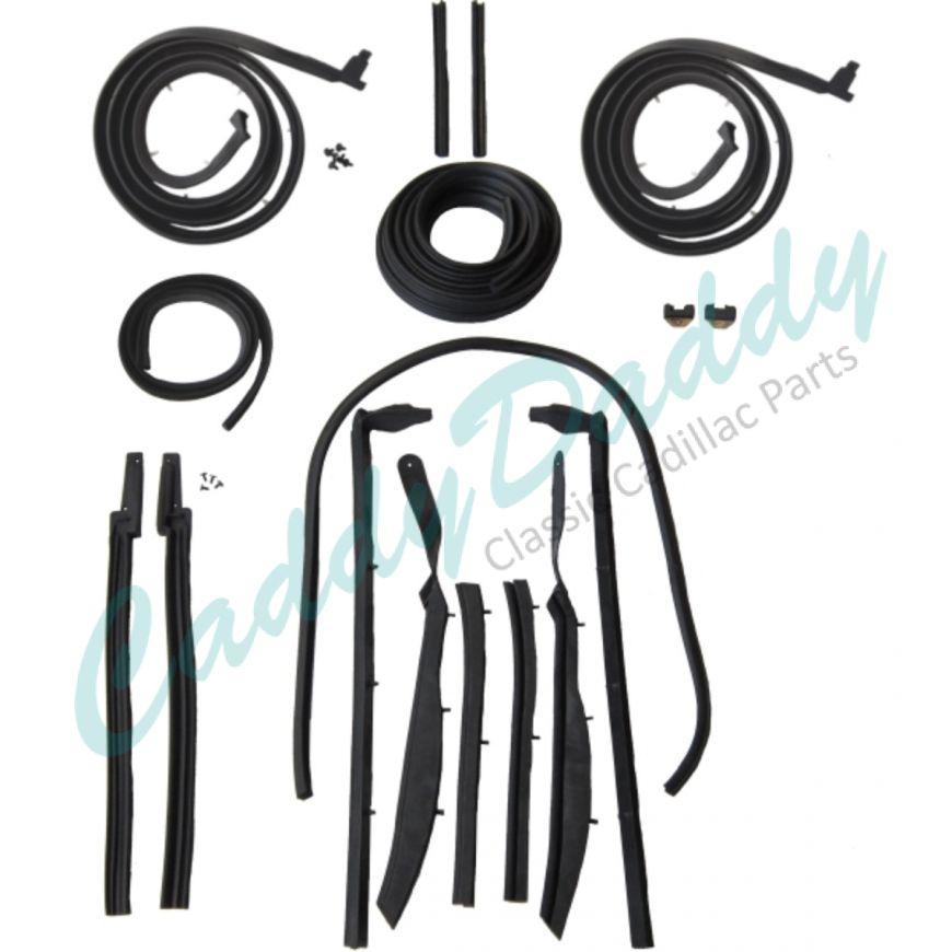 1963 1964 Cadillac 2-Door Convertible Advanced Rubber Weatherstrip Kit (17 Pieces) REPRODUCTION Free Shipping In The USA