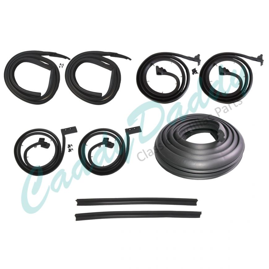 1963 1964 Cadillac Series 62 and Deville 4-Door 4-Window Hardtop Basic Rubber Weatherstrip Kit (9 Pieces) REPRODUCTION Free Shipping In The USA
