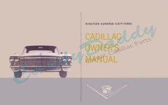 1963 Cadillac Owners Manual REPRODUCTION Free Shipping In The USA 