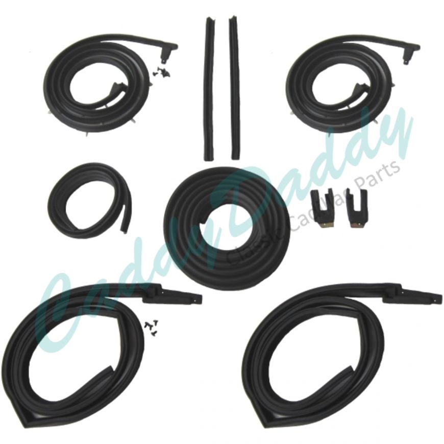 1963 1964 Cadillac Series 62 And Deville 2-Door Hardtop Coupe Advanced Rubber Weatherstrip Kit (10 Pieces) REPRODUCTION Free Shipping In The USA