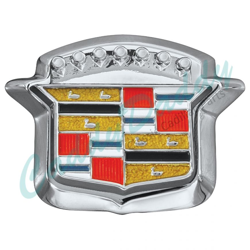 1967 1968 Cadillac Trunk Lock Cover Emblem Crest With Bezel REPRODUCTION Free Shipping In The USA