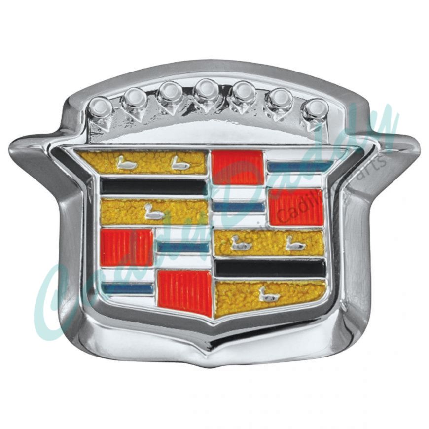 1964 1965 1966 Cadillac Trunk Lock Cover Emblem Crest With Bezel REPRODUCTION Free Shipping In The USA