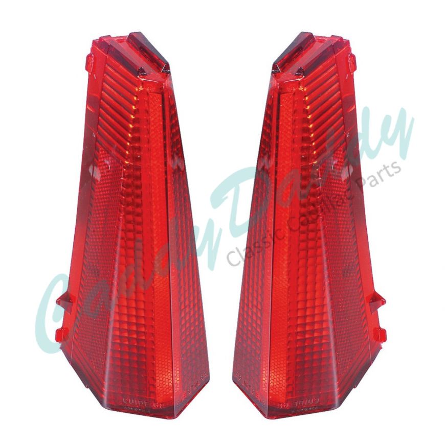 1969 Cadillac (EXCEPT Eldorado) Tail Light Lenses 1 Pair REPRODUCTION Free Shipping In The USA