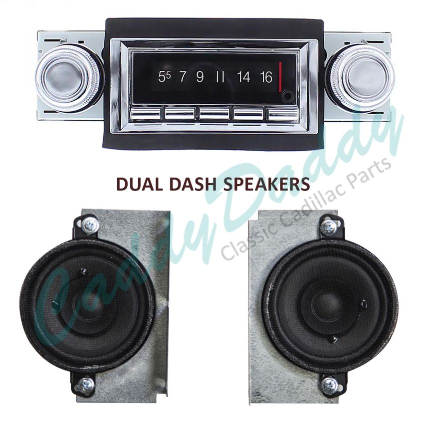 1975 1976 1977 1978 1979 Cadillac Classic Style Radio With Digital Display / Bluetooth And Stereo Dash Speaker Kit NEW Free Shipping In The USA