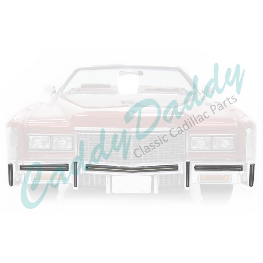 1975 1976 1977 1978 Cadillac Eldorado ABS Plastic Front Impact Bumper Strips Set 7 Pieces REPRODUCTION Free Shipping In The USA