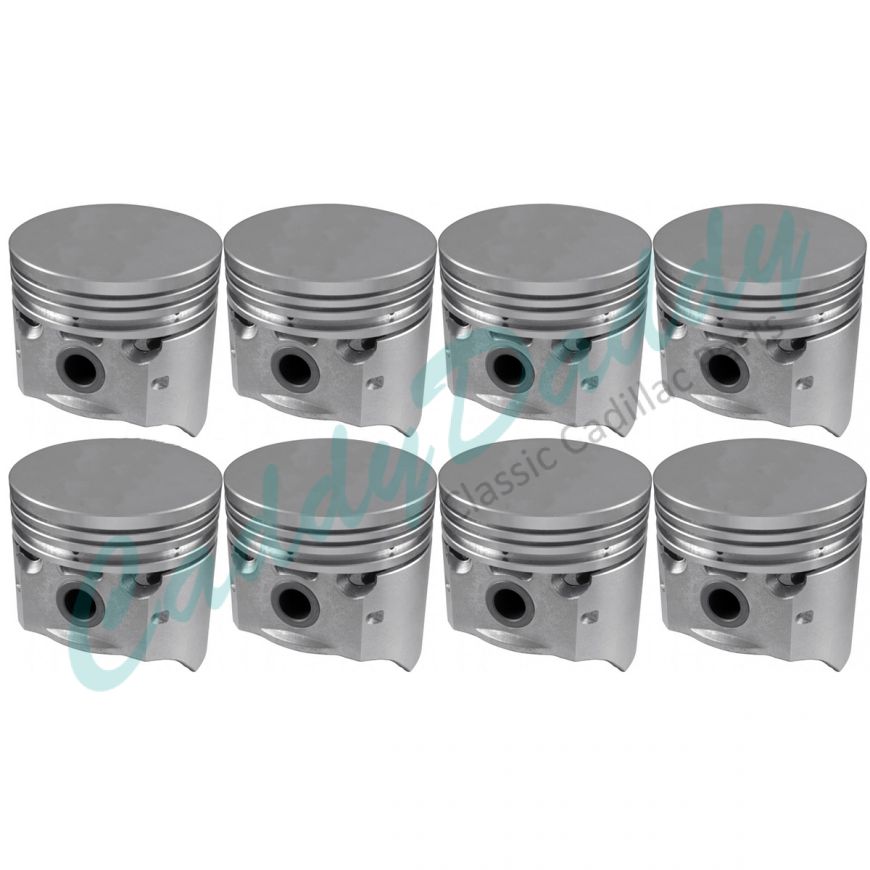 1957 1958 Cadillac 365 Engine (See Details) Flat Top Piston Set (8 Pieces) REPRODUCTION Free Shipping In The USA