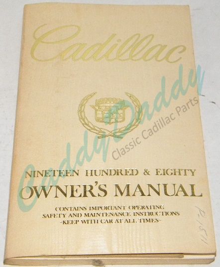 1980 Cadillac Owner's Manual - Original USED Free Shipping In USA