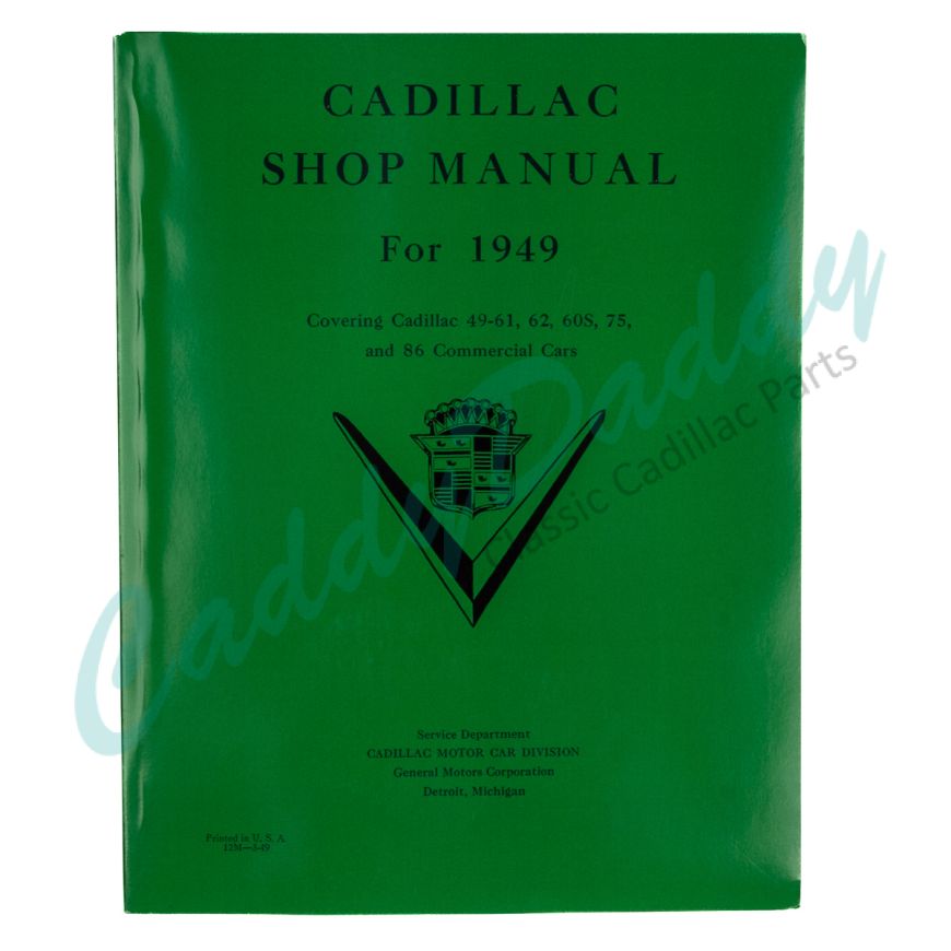 1949 Cadillac Shop Manual REPRODUCTION Free Shipping In The USA