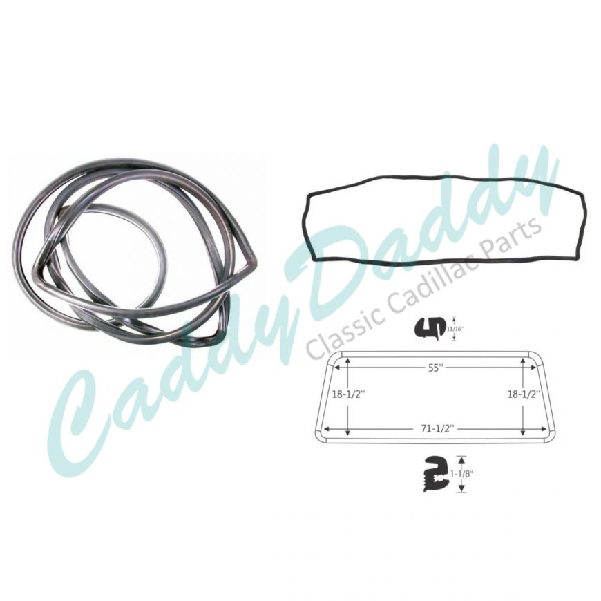 1961 1962 Cadillac (See Details) Windshield Rubber Weatherstrip REPRODUCTION Free Shipping In The USA