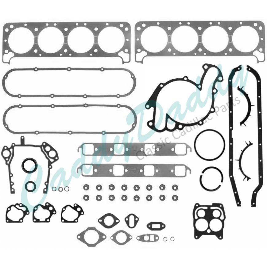 1968 1969 1970 1971 1972 1973 1974 1975 1976 Cadillac Complete Engine Rebuilding Gasket Set (35 Pieces) REPRODUCTION Free Shipping In The USA