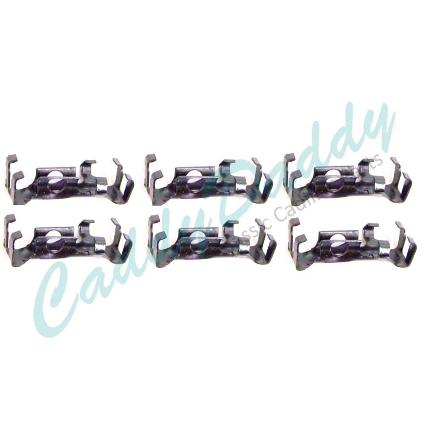 1959 1960 Cadillac (See Details) Rear Quarter Window Lower Reveal Molding Clip Set (6 Pieces) REPRODUCTION Free Shipping In The USA