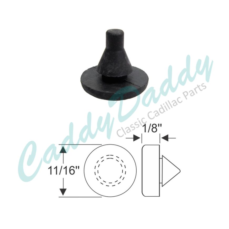 1940 Cadillac 11/16 Inch Diameter Hood To Radiator Shroud Round Hood Bumper REPRODUCTION