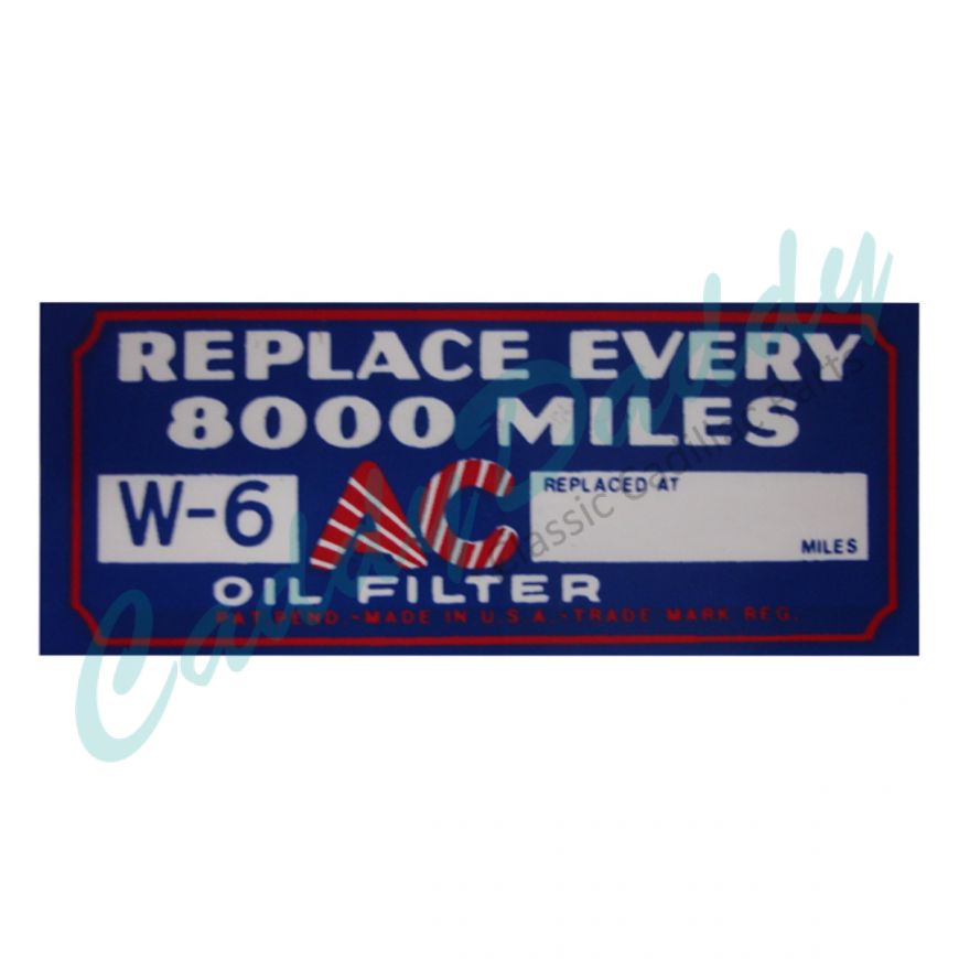 1933 1934 1935 1936 Cadillac Oil Filter Decal REPRODUCTION