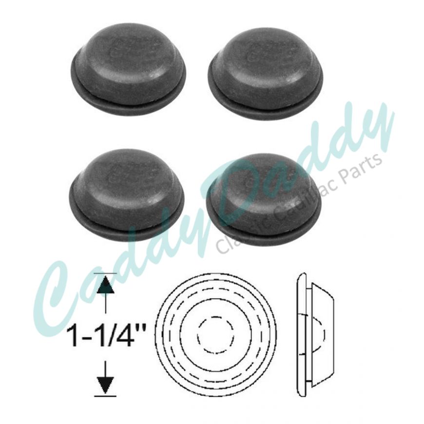 1941 1942 1946 1947 1948 1949 Cadillac Rubber 1 Inch Body Plugs Set (4 Pieces) REPRODUCTION