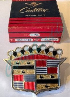 1954 Cadillac Trunk Emblem With Bezel New Old Stock  Free Shipping In The USA