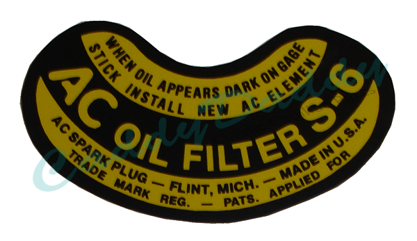 1948 1949 Cadillac Oil Filter Decal REPRODUCTION