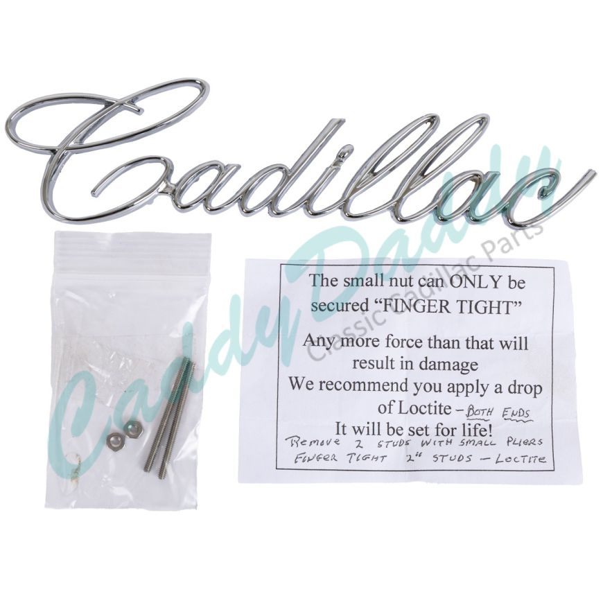1967 Cadillac (EXCEPT Eldorado) Grille Script REPRODUCTION Free Shipping In The USA
