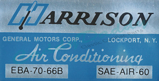 1966 Cadillac Air Conditioner Evaporator Box  Decal REPRODUCTION