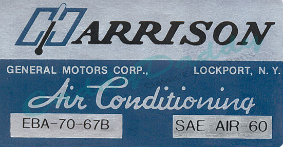 1967 Cadillac Harrison Air Conditioner Evaporator Box  Decal REPRODUCTION