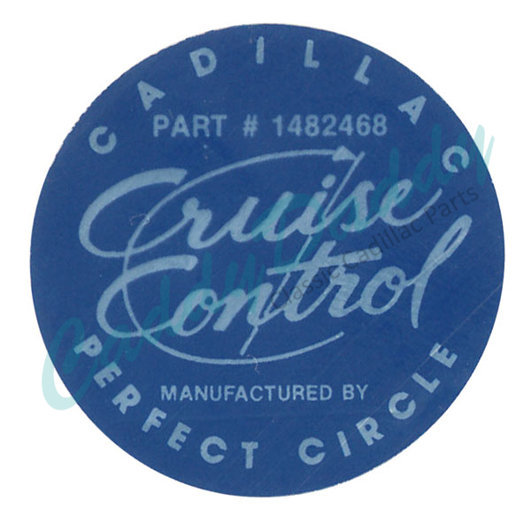 1963 1964 1965 Cadillac Cruise Control Decal REPRODUCTION
