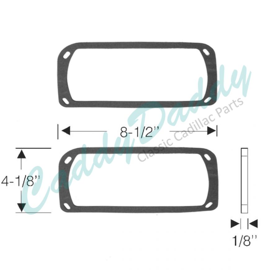 1955 Cadillac Fog Light Lens Rubber Gaskets 1 Pair REPRODUCTION Free Shipping In The USA