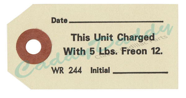 1953-1954-1955-1956-1957-1958-1959-1960-1961-1962-1963-1964-1965-1966-1967-1968-1969-cadillac-air-compressor-freon-charge-tag-reproduction
