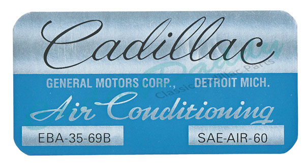 1970 Cadillac Cadillac (Coupe Deville Only) Air Conditioning Evaporator Box Decal  REPRODUCTION