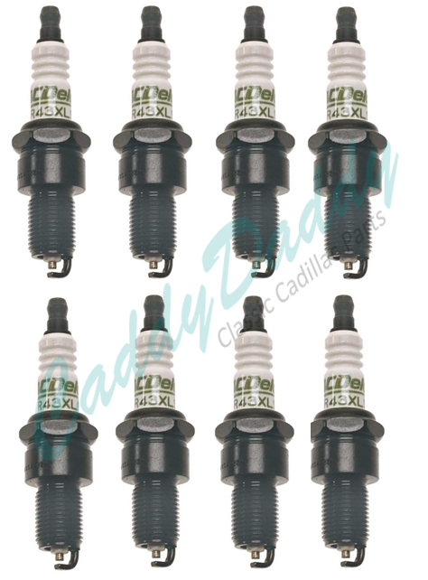 1970 1971 1972 1973 1974 Cadillac Spark Plugs A/C Delco Set of 8 (Copper)  REPRODUCTION Free Shipping In The USA