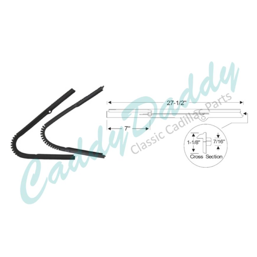 
1937 1938 Cadillac (See Details) Front Door Vent Window Rubber Weatherstrips 1 Pair REPRODUCTION Free Shipping In The USA 
