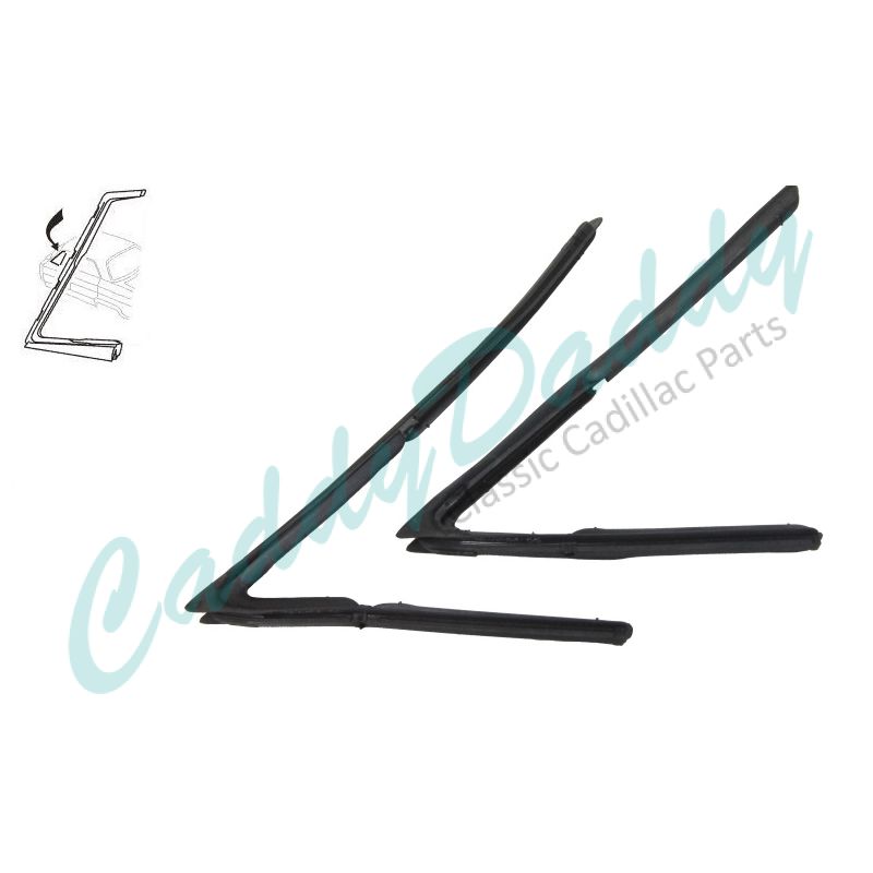 1948 1949 Cadillac 4-Door Models (See Details) Front Vent Window Rubber Weatherstrips 1 Pair REPRODUCTION  Free Shipping In The USA
