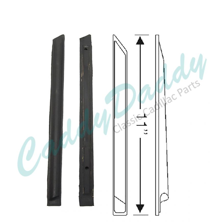 1959 1960 Cadillac 4-Door 6-Window Sedan (See Details) Rear Body Lock Pillar Vertical Rubber Weatherstrips 1 Pair REPRODUCTION Free Shipping In The USA