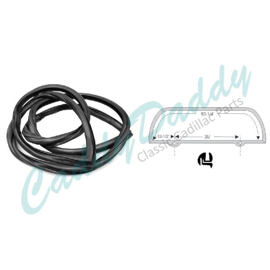 1950 1951 1952 1953 Cadillac 2-Door Series 61 and Series 62 Windshield Rubber Weatherstrip REPRODUCTION Free Shipping In The USA 