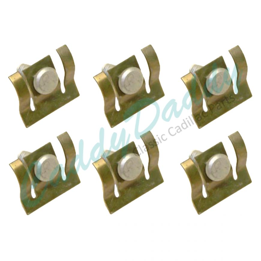 1959 1960 Cadillac Rocker Panel Clips With 1/4 Inch Bolts Set (6 Pieces) REPRODUCTION Free Shipping In The USA