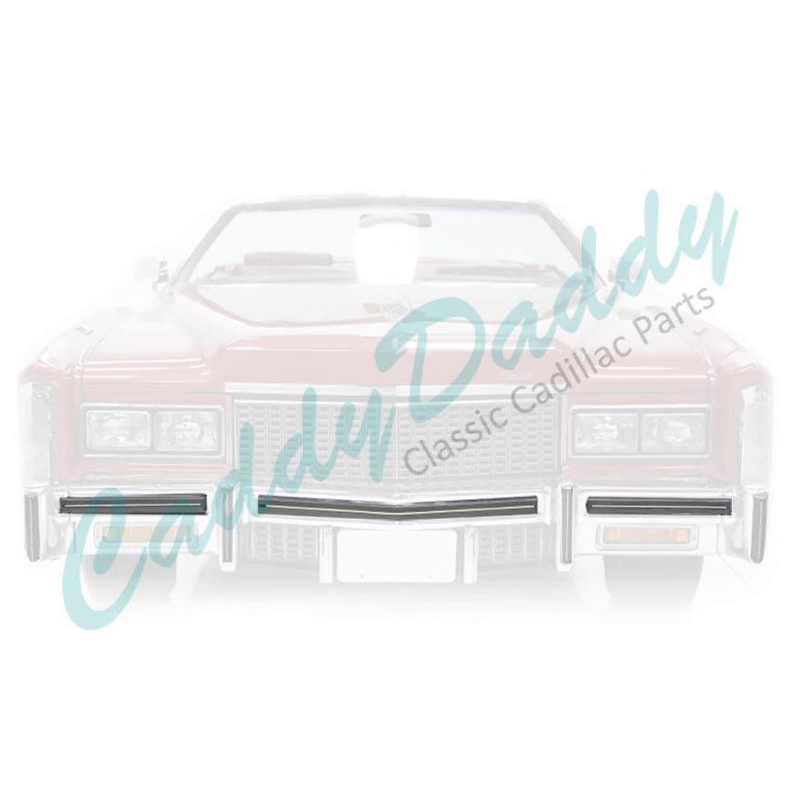 1975 1976 Cadillac Eldorado ABS Plastic Front Impact Bumper Strips Set 3 Pieces [Ready To Ship] REPRODUCTION Free Shipping In The USA