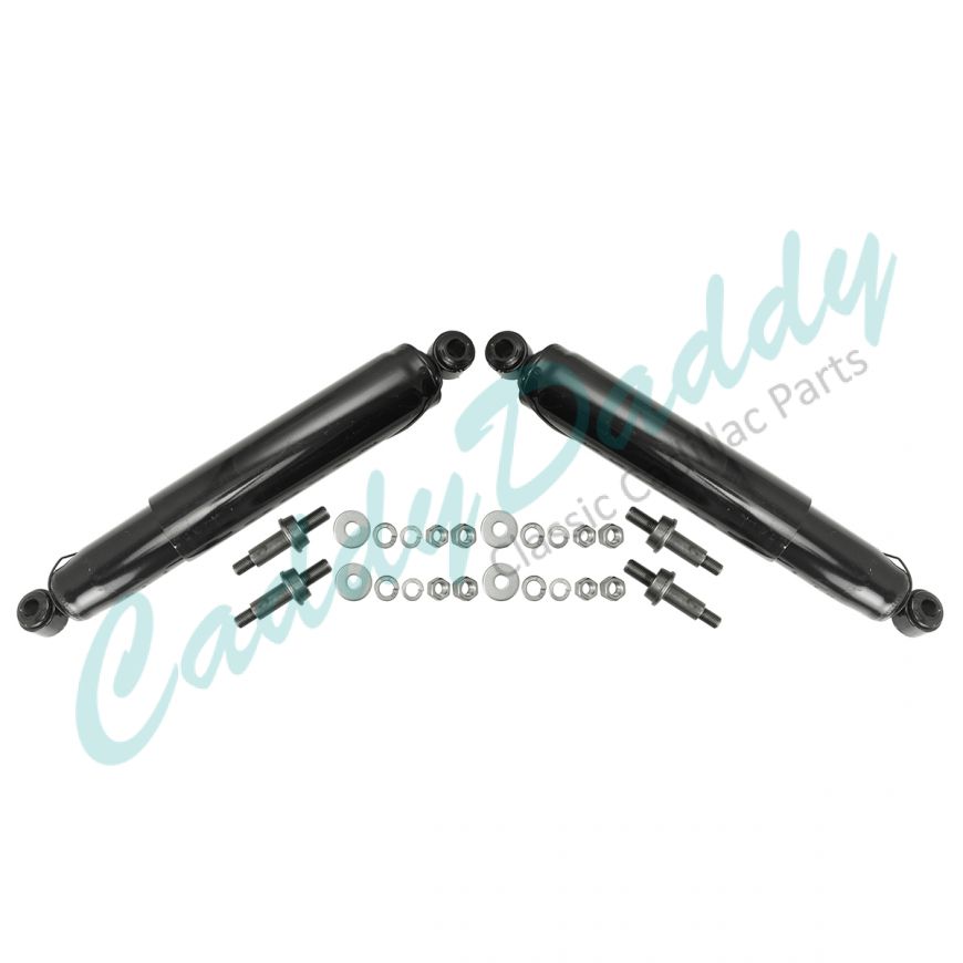 1965 1966 1967 1968 Cadillac Rear Wheel Drive (RWD) (EXCEPT Commercial Chassis) Heavy Duty Gas Charged Rear Shock Absorbers 1 Pair REPRODUCTION Free Shipping In The USA