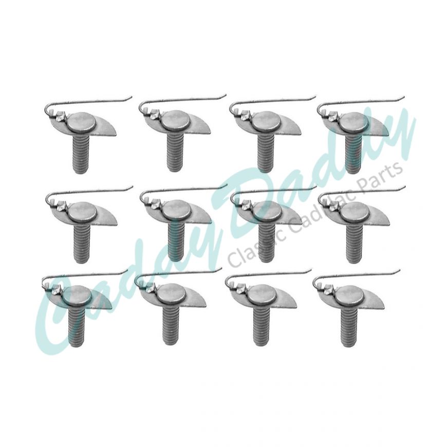 Cadillac Molding Clips Set (5/16 Inch Wide By 3/4 Inch Long Plate) (12 Pieces) REPRODUCTION